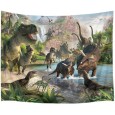 Ulticool - Dinosaurus Groep T-Rex - Wandkleed - 200x150 cm - Groot wandtapijt - Poster - Kinderkamer