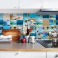 Ulticool Decoratie Sticker Tegels  - Tropical Summer - 15x15 cm - 15 stuks Zelfklevende Plakfolie Tegelstickers - Achterwand voor de Muur Badkamer - Keukenwand Keuken - Plaktegels Zelfklevend -  Sticktiles - Blauw