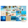 Ulticool Decoratie Sticker Tegels  - Tropical Summer - 15x15 cm - 15 stuks Zelfklevende Plakfolie Tegelstickers - Achterwand voor de Muur Badkamer - Keukenwand Keuken - Plaktegels Zelfklevend -  Sticktiles - Blauw