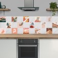 Ulticool Decoratie Sticker Tegels - Retro Aesthetic - 15x15 cm - 15 stuks Zelfklevende Plakfolie Tegelstickers - Achterwand voor de Muur Badkamer - Keukenwand Keuken - Plaktegels Zelfklevend -  Sticktiles 