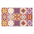 Ulticool Decoratie Sticker Tegels - Mandala Geel Oranje Paars Lila - 15x15 cm - 15 stuks Zelfklevende Plakfolie Tegelstickers - Achterwand voor de Muur Badkamer - Keukenwand Keuken - Plaktegels Zelfklevend - Sticktiles