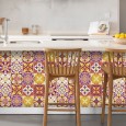 Ulticool Decoratie Sticker Tegels - Mandala Geel Oranje Paars Lila - 15x15 cm - 15 stuks Zelfklevende Plakfolie Tegelstickers - Achterwand voor de Muur Badkamer - Keukenwand Keuken - Plaktegels Zelfklevend - Sticktiles