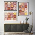 Ulticool Decoratie Sticker Tegels - Mandala Geel Oranje Paars Lila - 15x15 cm - 15 stuks Zelfklevende Plakfolie Tegelstickers - Achterwand voor de Muur Badkamer - Keukenwand Keuken - Plaktegels Zelfklevend - Sticktiles