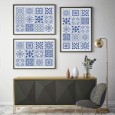 Ulticool Decoratie Sticker Tegels - Mandala Blauw Wit - 15x15 cm - 15 stuks Zelfklevende Plakfolie Tegelstickers - Achterwand voor de Muur Badkamer - Keukenwand Keuken - Plaktegels Zelfklevend - Sticktiles