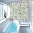 Ulticool Decoratie Sticker Tegels - Mandala Groen Wit - 15x15 cm - 15 stuks Zelfklevende Plakfolie Tegelstickers - Achterwand voor de Muur Badkamer - Keukenwand Keuken - Plaktegels Zelfklevend - Sticktiles