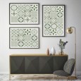 Ulticool Decoratie Sticker Tegels - Mandala Groen Wit - 15x15 cm - 15 stuks Zelfklevende Plakfolie Tegelstickers - Achterwand voor de Muur Badkamer - Keukenwand Keuken - Plaktegels Zelfklevend - Sticktiles