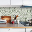 Ulticool Decoratie Sticker Tegels - Mandala Groen Wit - 15x15 cm - 15 stuks Zelfklevende Plakfolie Tegelstickers - Achterwand voor de Muur Badkamer - Keukenwand Keuken - Plaktegels Zelfklevend - Sticktiles