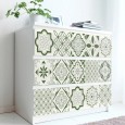 Ulticool Decoratie Sticker Tegels - Mandala Groen Wit - 15x15 cm - 15 stuks Zelfklevende Plakfolie Tegelstickers - Achterwand voor de Muur Badkamer - Keukenwand Keuken - Plaktegels Zelfklevend - Sticktiles