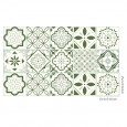 Ulticool Decoratie Sticker Tegels - Mandala Groen Wit - 15x15 cm - 15 stuks Zelfklevende Plakfolie Tegelstickers - Achterwand voor de Muur Badkamer - Keukenwand Keuken - Plaktegels Zelfklevend - Sticktiles