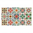 Ulticool Decoratie Sticker Tegels - Mandala Rood Blauw Groen Beige - 15x15 cm - 15 stuks Zelfklevende Plakfolie Tegelstickers - Achterwand voor de Muur Badkamer - Keukenwand Keuken - Plaktegels Zelfklevend - Sticktiles