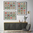 Ulticool Decoratie Sticker Tegels - Mandala Rood Blauw Groen Beige - 15x15 cm - 15 stuks Zelfklevende Plakfolie Tegelstickers - Achterwand voor de Muur Badkamer - Keukenwand Keuken - Plaktegels Zelfklevend - Sticktiles