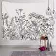 Ulticool - Natuur Bloemen  Vintage Zwart Wit - Wandkleed - 200x150 cm - Groot wandtapijt - Poster