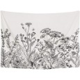 Ulticool - Natuur Bloemen  Vintage Zwart Wit - Wandkleed - 200x150 cm - Groot wandtapijt - Poster