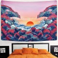 Ulticool - Natuur Golven Zon Zee - Wandkleed - 200x150 cm - Groot wandtapijt - Poster - Roze