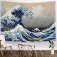 Ulticool - Natuur Grote Golf Zee - Wandkleed - 200x150 cm - Groot wandtapijt - Poster - Blauw/Wit