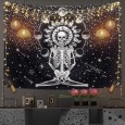 Ulticool - Skelet Zon Natuur Chakra Tarot Heelal Zwart Wit  - Wandkleed - 200x150 cm - Groot wandtapijt - Poster