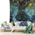 ulticool-sprookje-elf-boom-magisch-bos-natuur-wandkleed-200x150 cm-groot-wandtapijt-kinderkamer-poster