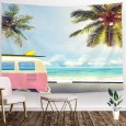 Ulticool - Volkswagen bus Palmboom Zon Zee - Wandkleed - 200x150 cm - Groot wandtapijt - Poster