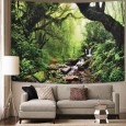 Ulticool - Regenwoud Natuur Eco Planten Waterval  - Wandkleed - 200x150 cm - Groot wandtapijt - Poster 
