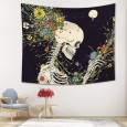 Ulticool - Skelet Bloemen Psychedelisch Natuur - Wandkleed - 200x150 cm - Groot wandtapijt - Poster 