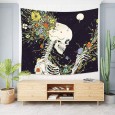 Ulticool - Skelet Bloemen Psychedelisch Natuur - Wandkleed - 200x150 cm - Groot wandtapijt - Poster 