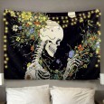 Ulticool - Skelet Bloemen Psychedelisch Natuur - Wandkleed - 200x150 cm - Groot wandtapijt - Poster 