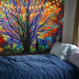 Ulticool - verlichte boom - Wandkleed - 200x150 cm - Groot wandtapijt - Poster