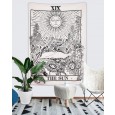 Ulticool - Zon zwart wit - Wandkleed - 200x150 cm - Groot wandtapijt - Poster