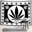 Ulticool - Wiet Cannabis Natuur - Wandkleed - 200x150 cm - Groot wandtapijt accessoire - Poster - Zwart/Wit