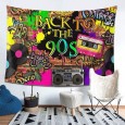 Ulticool - 90s Party Vintage Graffiti - Wandkleed - 200x150 cm - Groot wandtapijt - Poster