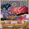 Ulticool - Bergen Zon Natuur - Bohemian Psychedelisch - Hippie Boheems - Wandkleed - Groot wandtapijt - 200x150 cm - Poster