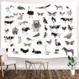 Ulticool - Dieren Tijger Zwart Wit Kinderkamer - Wandkleed - 200 x150 cm - Groot wandtapijt - Poster