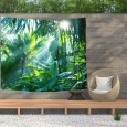 Ulticool - Jungle Planten Zon Natuur - Wandkleed  Poster - 200x150 cm - Groot wandtapijt -  Tuinposter Tapestry 