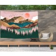 Ulticool - Natuur Zon Bergen Bohemian - Wandkleed  Poster - 200x150 cm - Groot wandtapijt -  Tuinposter Tapestry
