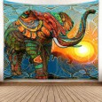 Ulticool - Olifant Zon Boho Bohemian - Wandkleed - 200x150 cm - Groot wandtapijt - Poster