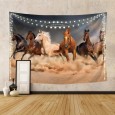 Ulticool - Paarden Zand Natuur Dieren - Wandkleed - 200x150 cm - Groot wandtapijt - Poster