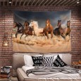 Ulticool - Paarden Zand Natuur Dieren - Wandkleed - 200x150 cm - Groot wandtapijt - Poster