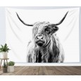 Ulticool - Schotse Hooglander Zwart Wit - Wandkleed - 200x150 cm - Groot wandtapijt - Poster