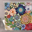 Ulticool Douchegordijn - Bloemen Natuur Kunst - 180 x 200 cm - met 12 ringen - Kleurrijk 