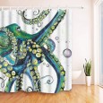 Ulticool Douchegordijn - Octopus Inktvis Zee Natuur - 180 x 200 cm - met 12 ringen - Groen