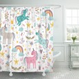 Ulticool Douchegordijn - Unicorn Eenhoorn - 180 x 200 cm - met 12 ringen