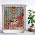 Ulticool Douchegordijn - Zon Natuur Bloemen Tarot Horoscoop Vintage Retro - 180 x 200 cm - met 12 ringen 