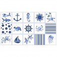 Ulticool Decoratie Sticker Tegels - Vissen Zee Aquarium Schelp - 15x15 cm - 15 stuks Plakfolie Muurstickers Tegelstickers - Plaktegels Zelfklevend - Sticktiles - Badkamer - Keuken 