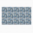 Ulticool Decoratie Sticker Tegels - Geometrische Wanddecoratie Figuren Blauw Grijs - 15x15 cm - 15 stuks Plakfolie Tegelstickers - Plaktegels Zelfklevend - Sticktiles - Badkamer - Keuken 