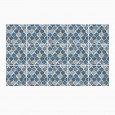 Ulticool Decoratie Sticker Tegels - Geometrische Wanddecoratie Figuren Blauw Grijs - 15x15 cm - 15 stuks Plakfolie Tegelstickers - Plaktegels Zelfklevend - Sticktiles - Badkamer - Keuken 