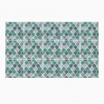 Ulticool Decoratie Sticker Tegels - Geometrische Wanddecoratie Figuren Groen Grijs - 15x15 cm - 15 stuks Plakfolie Tegelstickers - Plaktegels Zelfklevend - Sticktiles - Badkamer - Keuken 