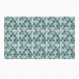 Ulticool Decoratie Sticker Tegels - Geometrische Wanddecoratie Figuren Groen Grijs - 15x15 cm - 15 stuks Plakfolie Tegelstickers - Plaktegels Zelfklevend - Sticktiles - Badkamer - Keuken 