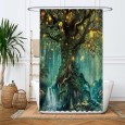Ulticool Douchegordijn - Sprookje Elf Boom Magisch Bos Natuur - 120 x 180 cm - met 8 ringen - Groen 