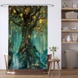 Ulticool Douchegordijn - Sprookje Elf Boom Magisch Bos Natuur - 120 x 180 cm - met 8 ringen - Groen 