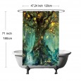 Ulticool Douchegordijn - Sprookje Elf Boom Magisch Bos Natuur - 120 x 180 cm - met 8 ringen - Groen 